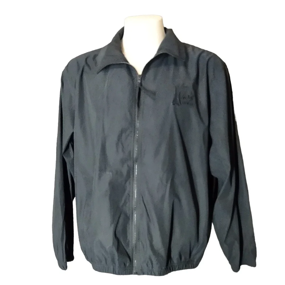 Weatherproof Jacket Men's Large Paris Las Vegas Windbreaker Black Norm Core Y2K